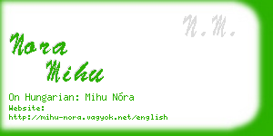 nora mihu business card